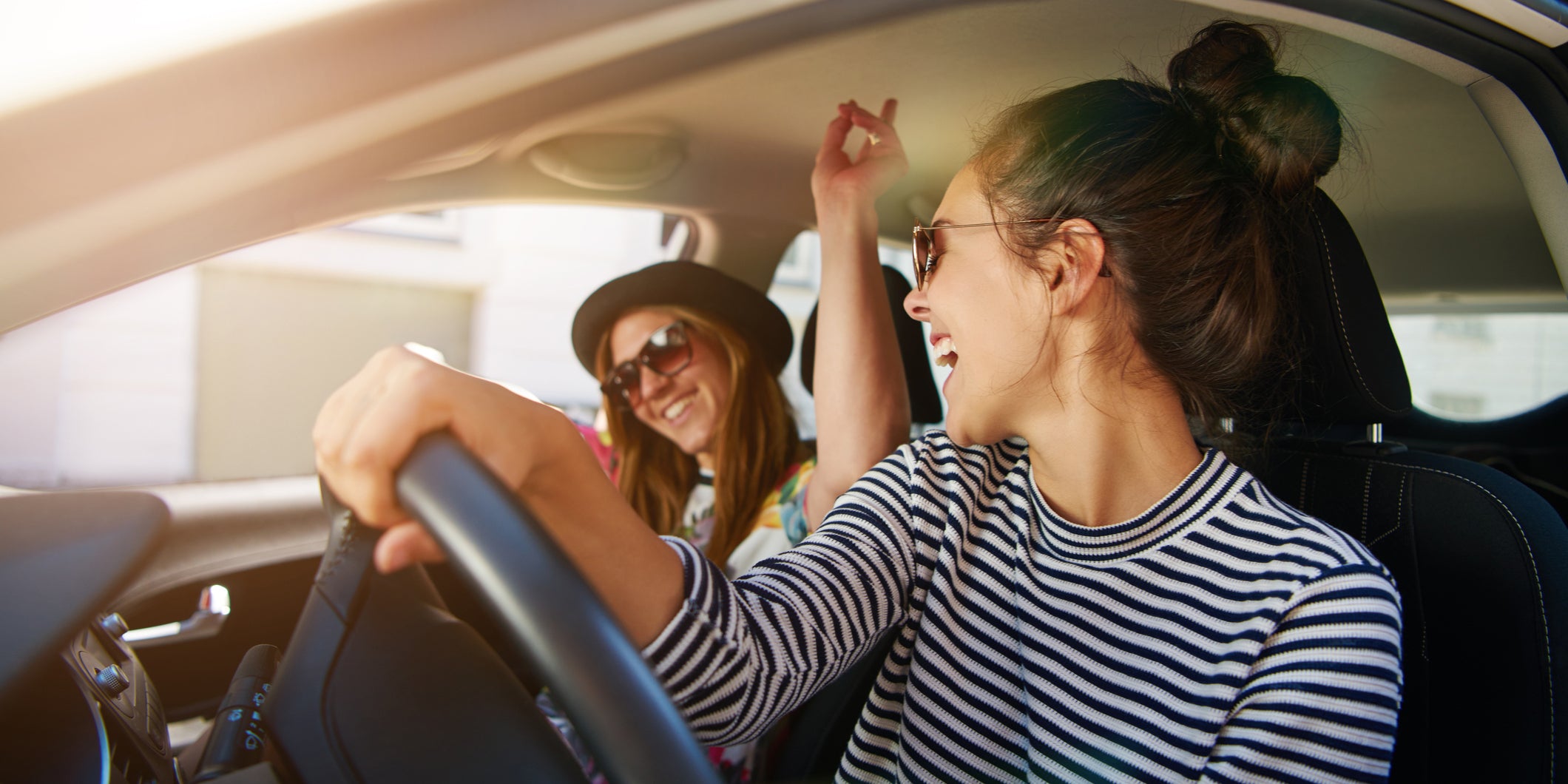 Girls taking a road trip