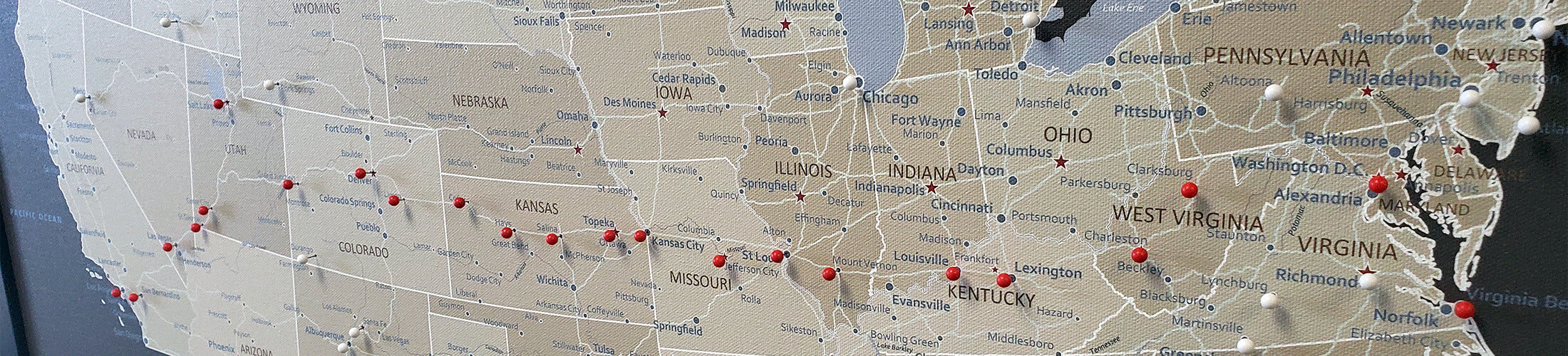 US Push Pin Travel Maps