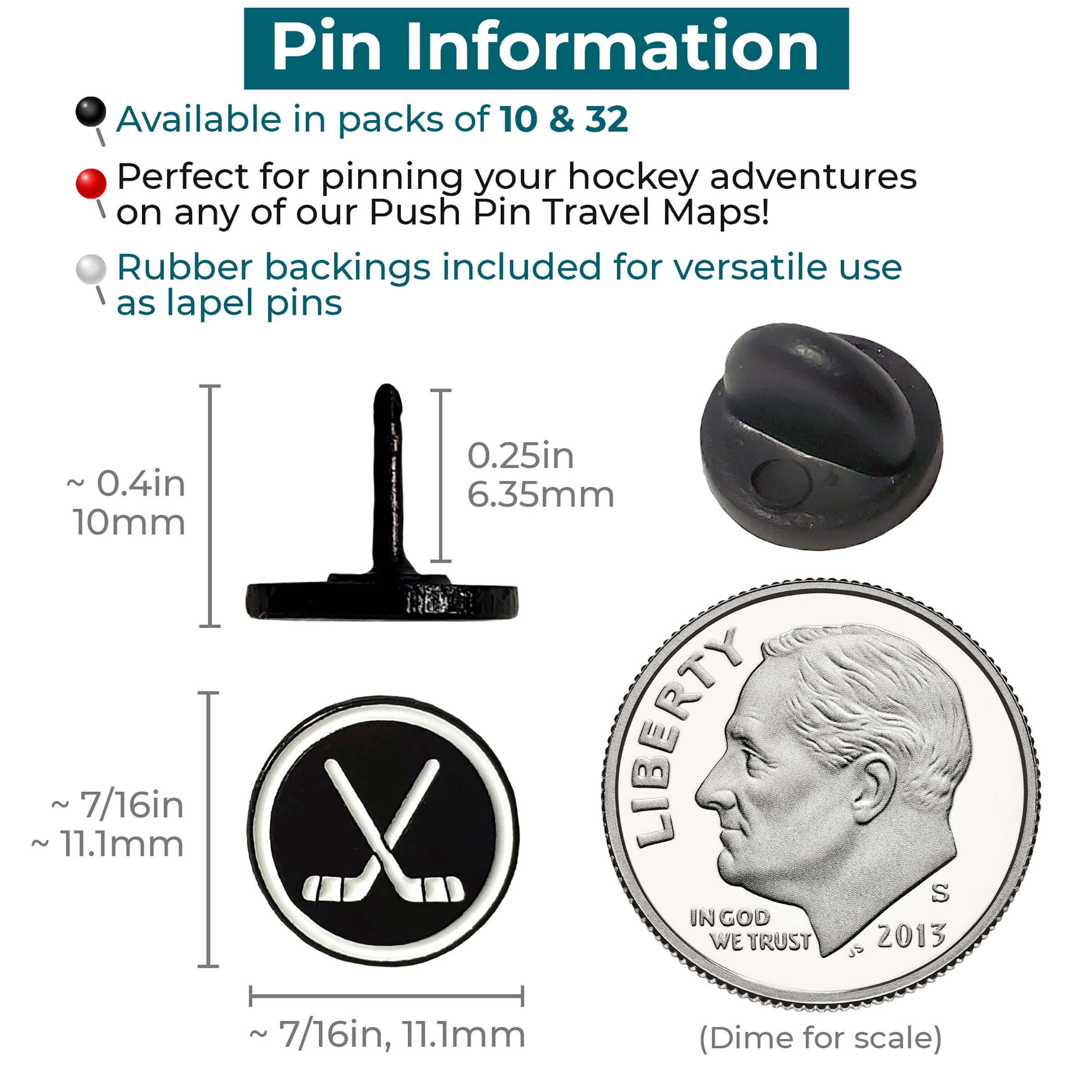 Hockey Puck Push Pins Information