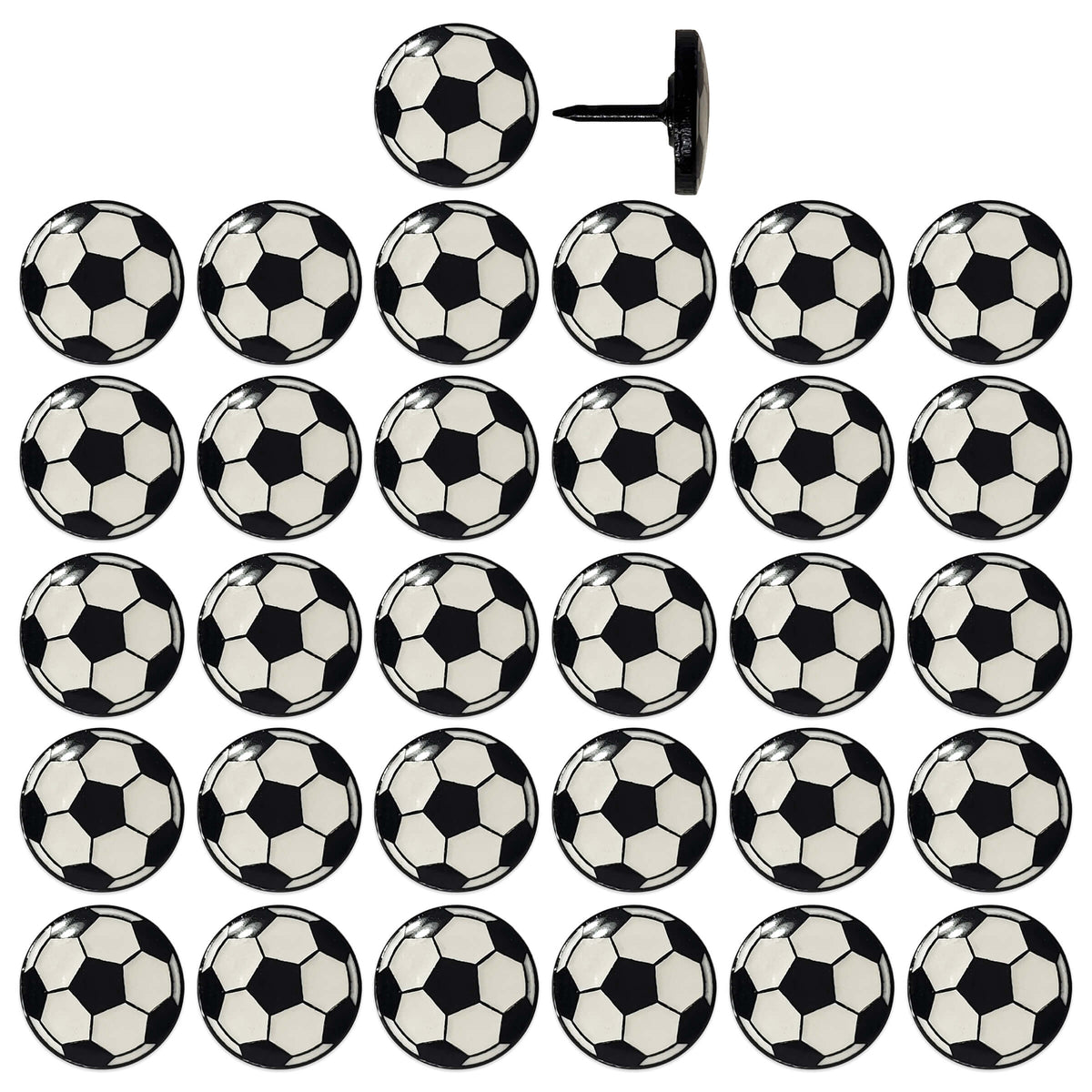 Soccer Ball Push Pins Set of 32