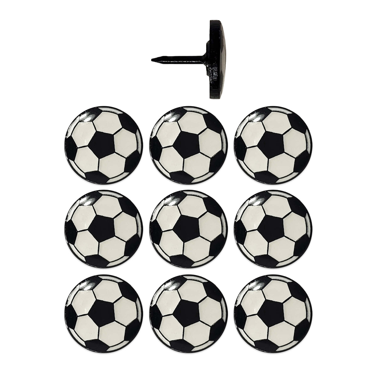Set of 10 Soccer Ball Push Pins