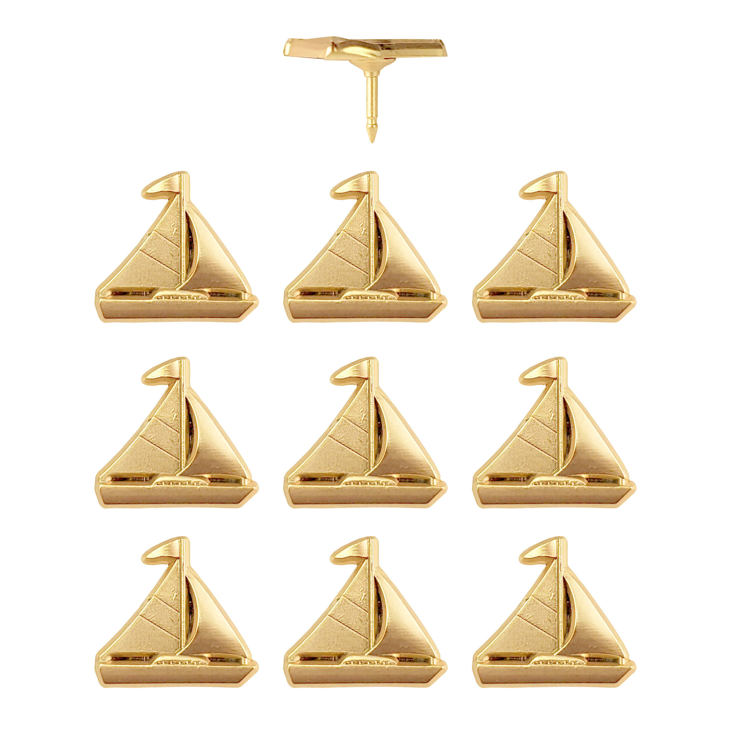 Sailboat Push Pins - Silver & Gold Sailing Pins