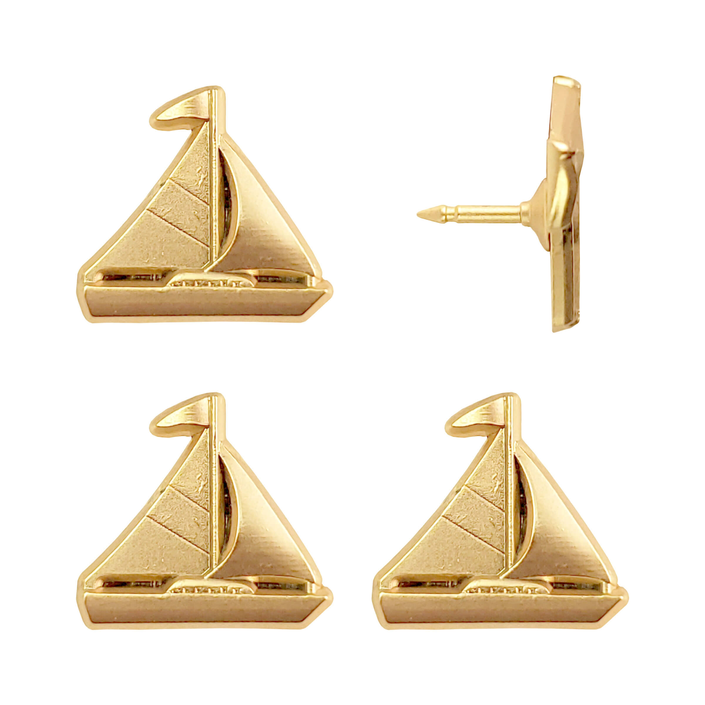 Sailboat Push Pins - Silver & Gold Sailing Pins