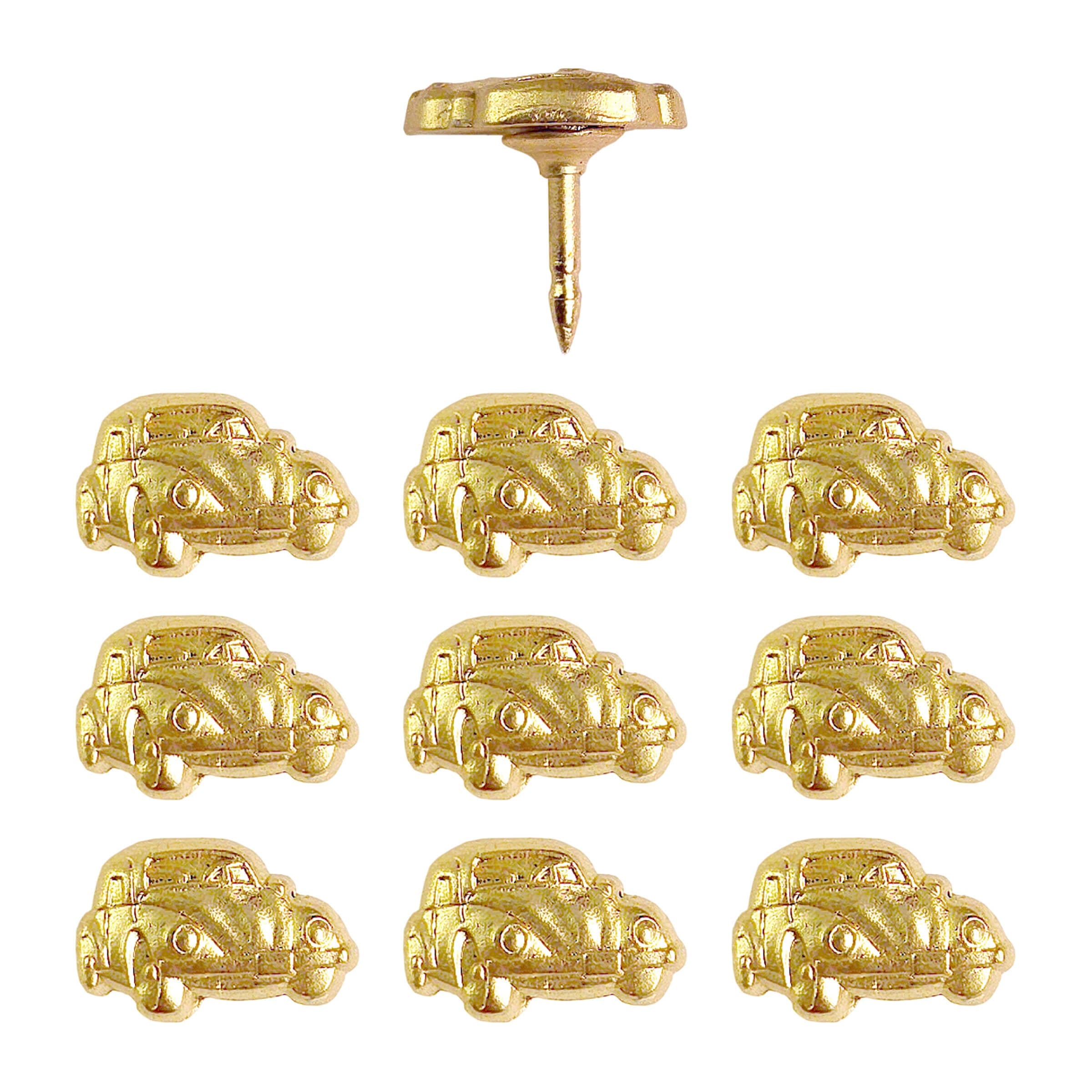 Gold VW Bug Car Pins - Set of 10