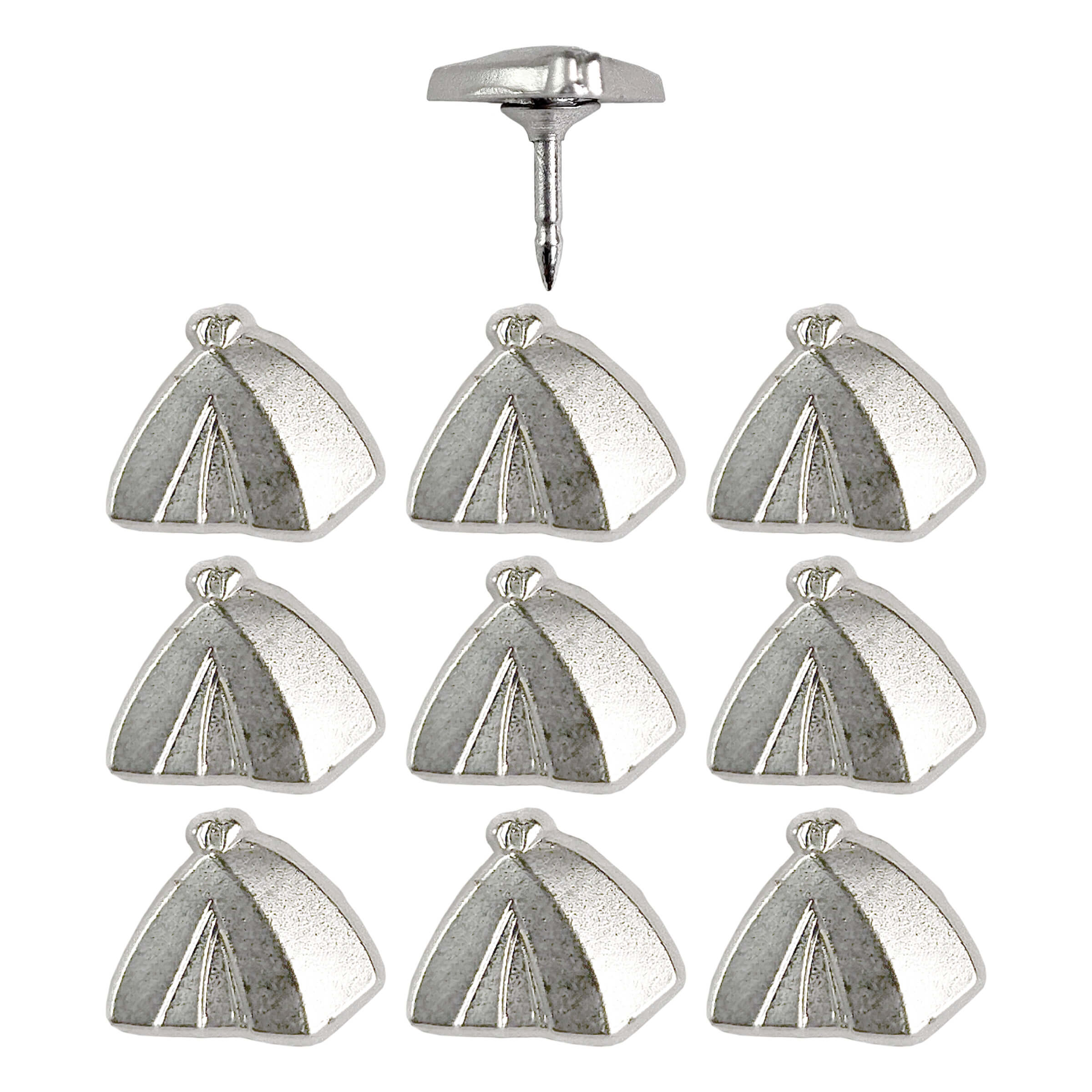 Silver Tent Push Pins - Set of 10