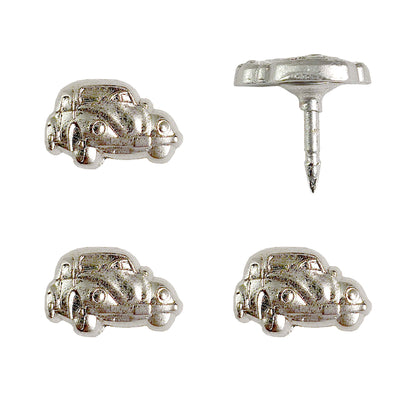 Silver Volkswagen Bug Pins - Set of 4