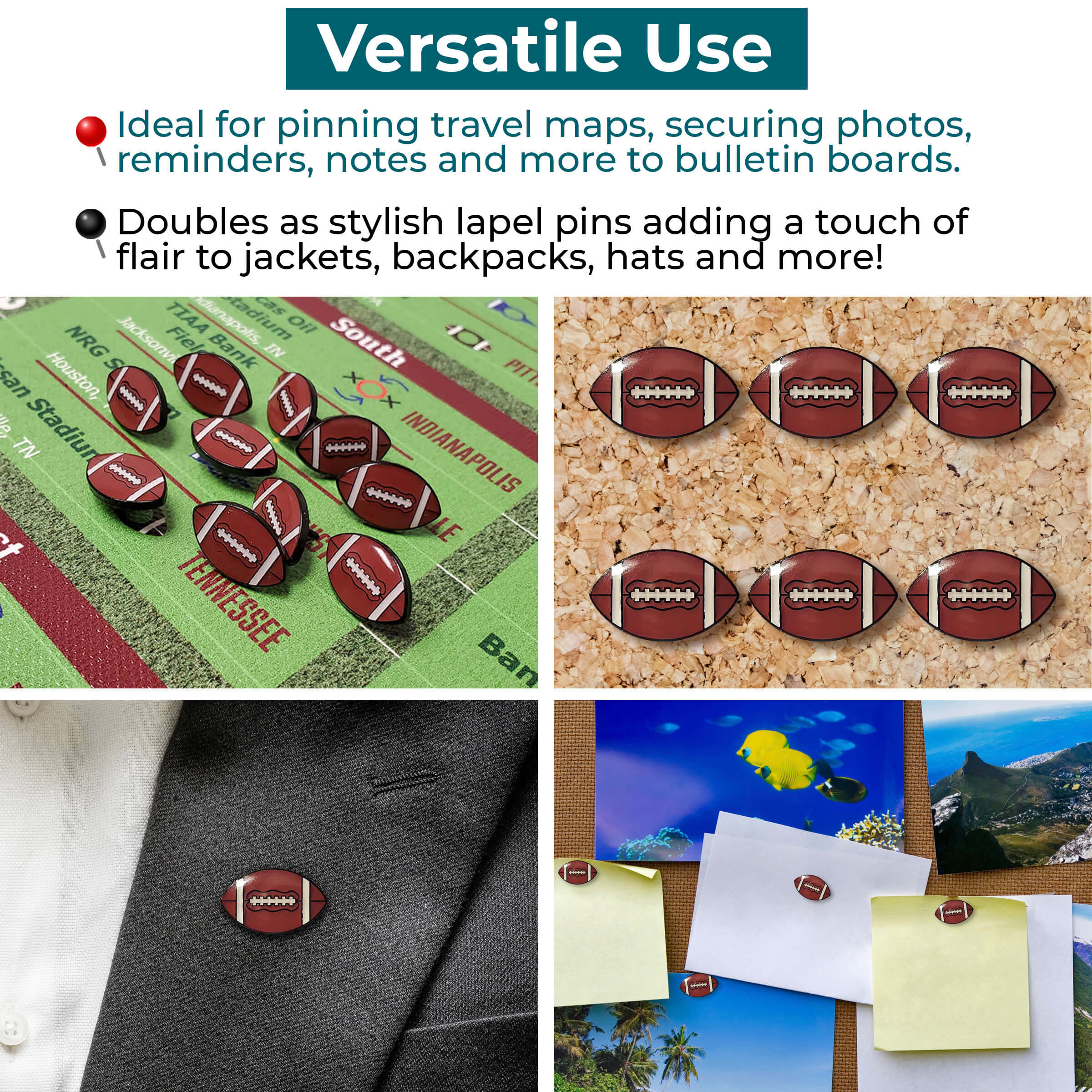 football pins versatile use