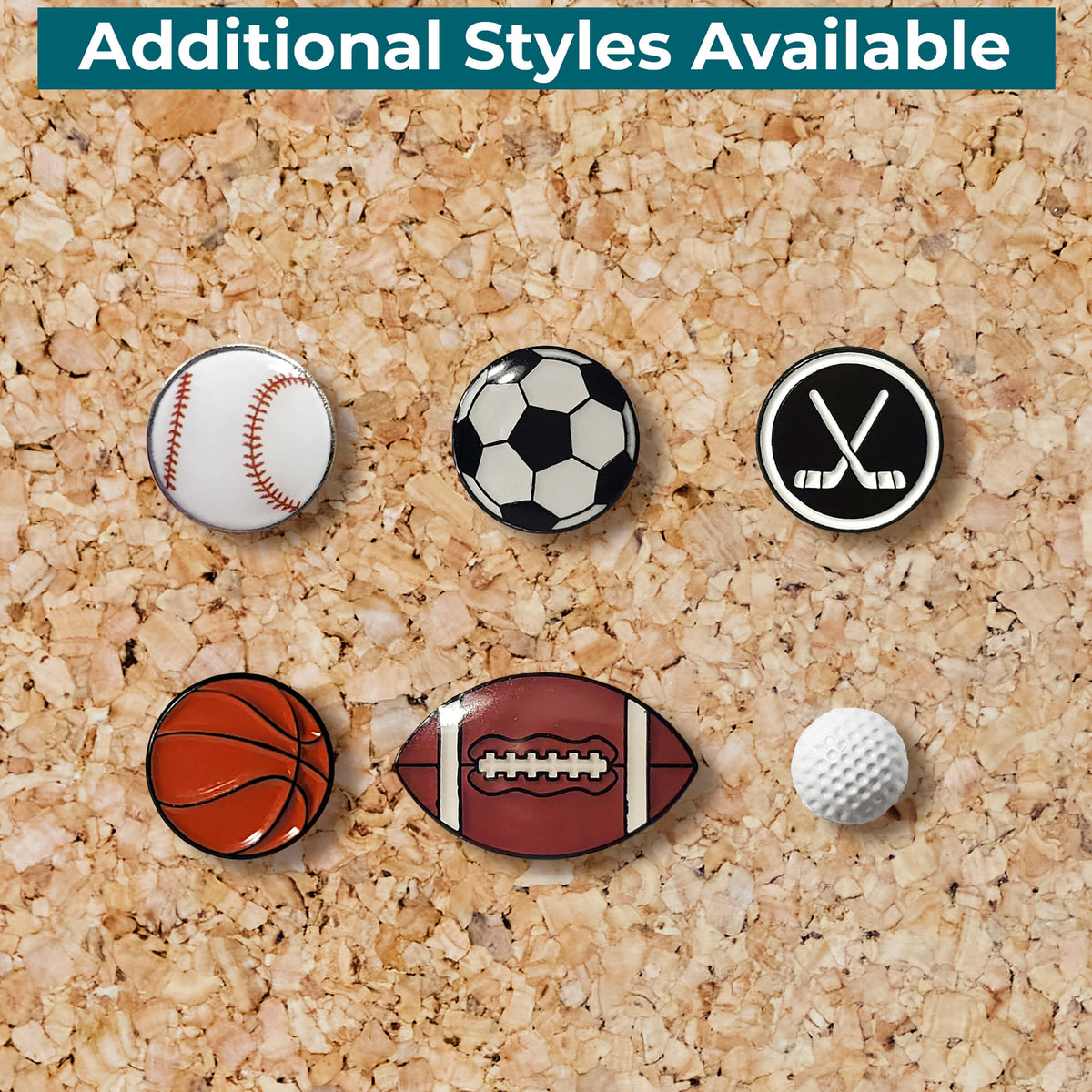 Multiple Styles of Sports Push Pins are Available at PushPinTravelMaps.com