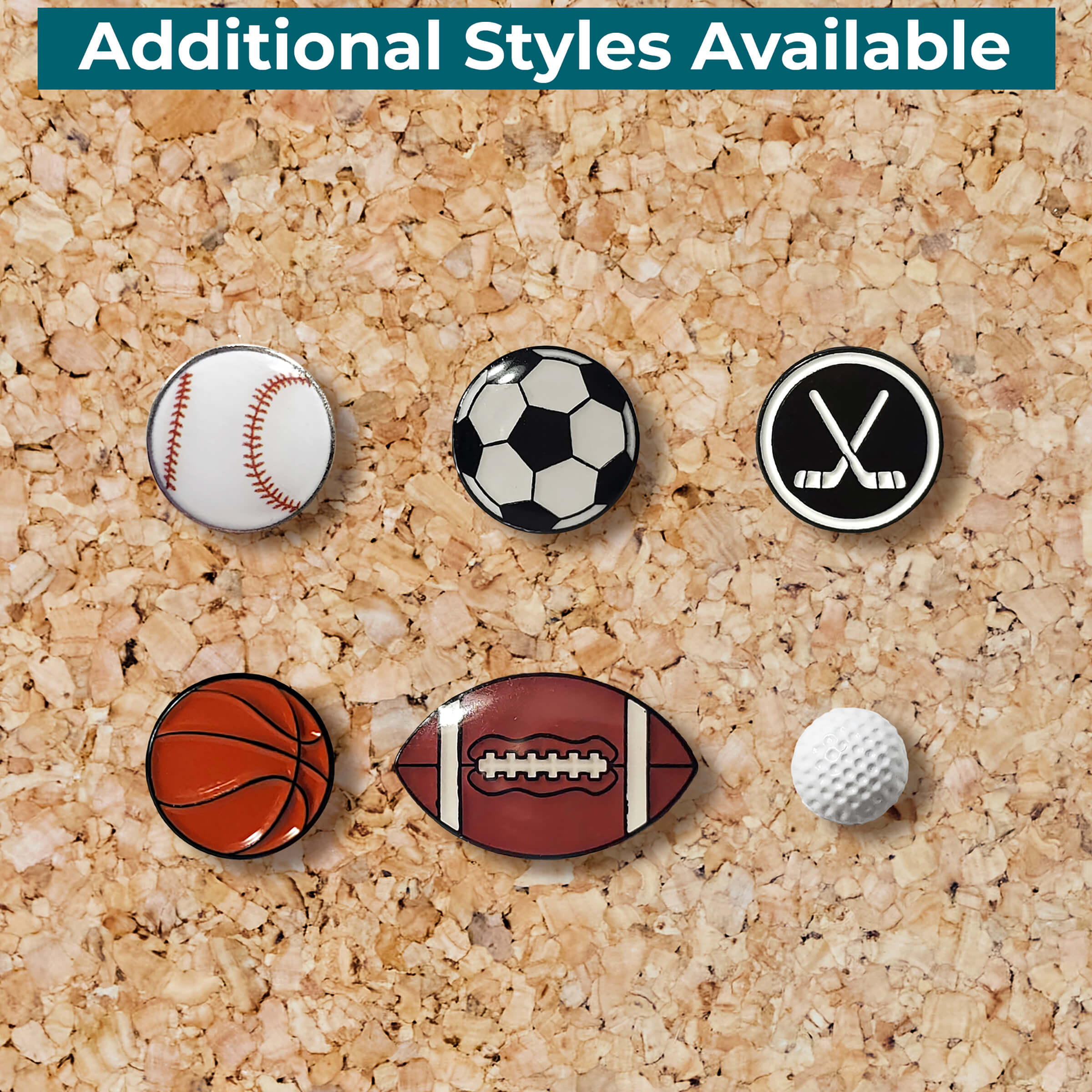 Multiple Styles of Sports Push Pins are Available At Push Pin Travel Maps