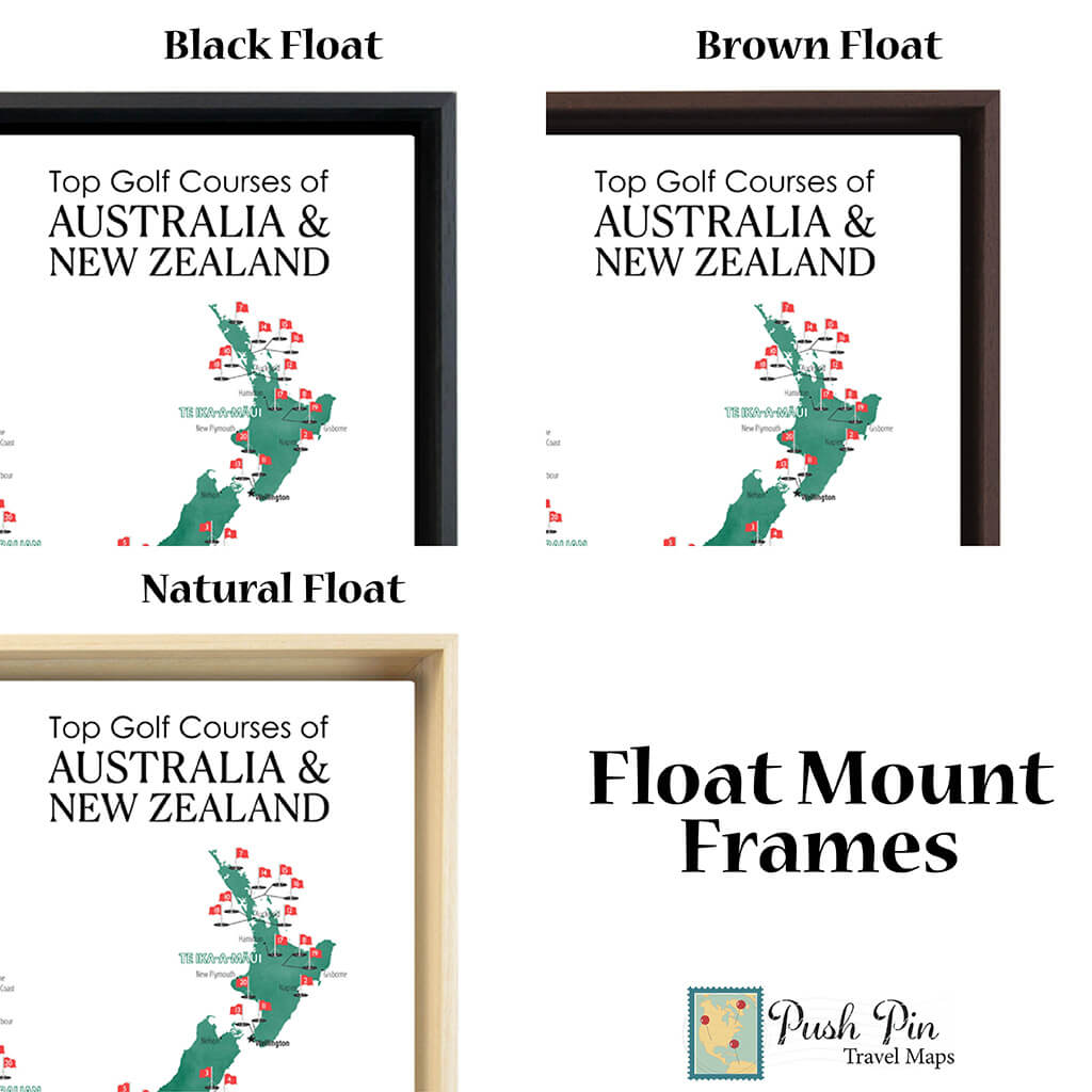 Optional Float Frames Available at Push Pin Travel Maps for Gallery Wrapped Canvas Maps