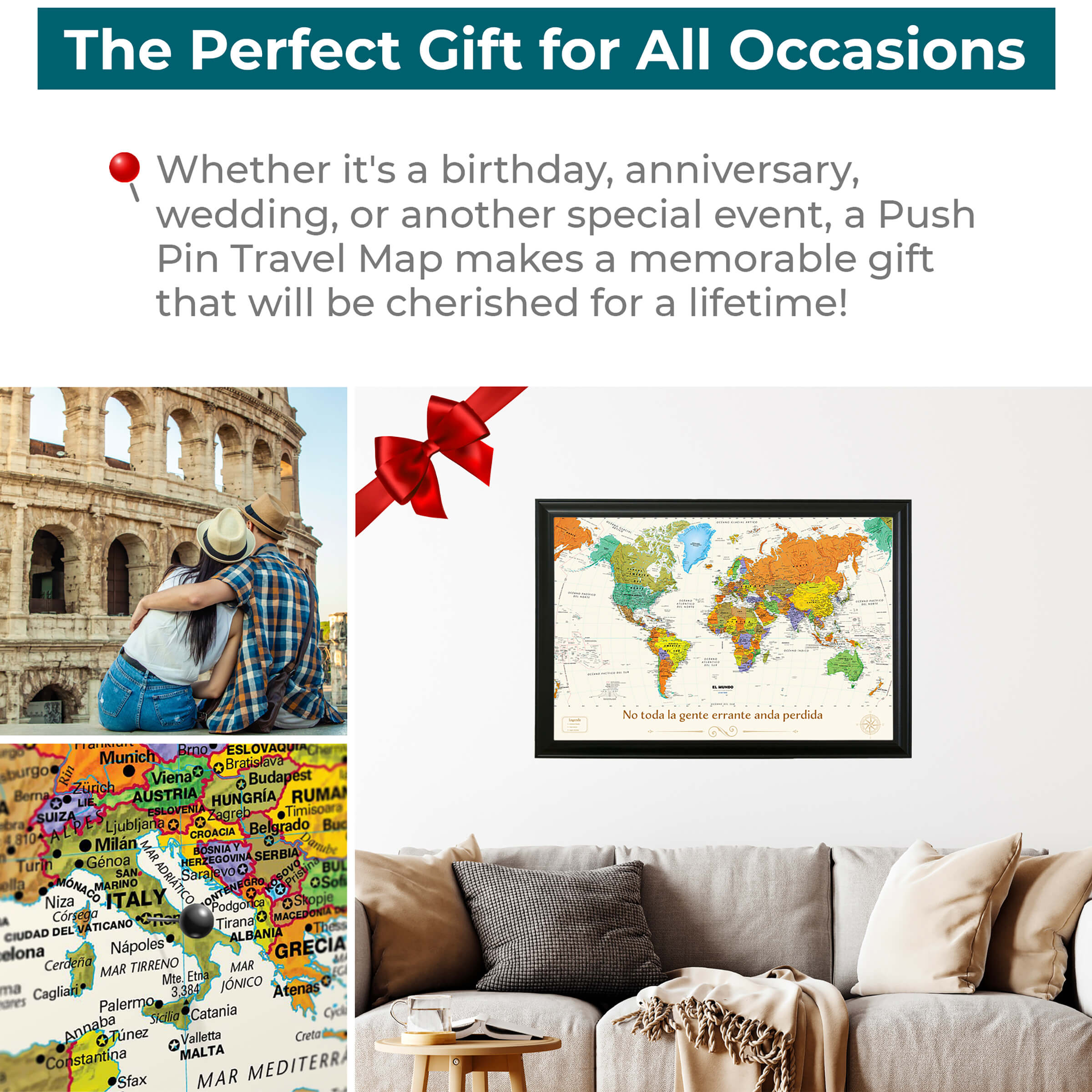 Spanish Contemporary World Map Gift Idea