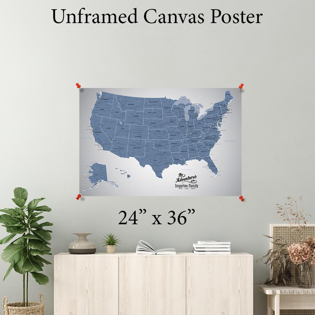 Blue Ice USA Canvas Poster 24" x 36"