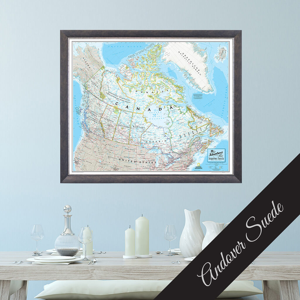 Canvas - Classic Canada Travel Map with Pins