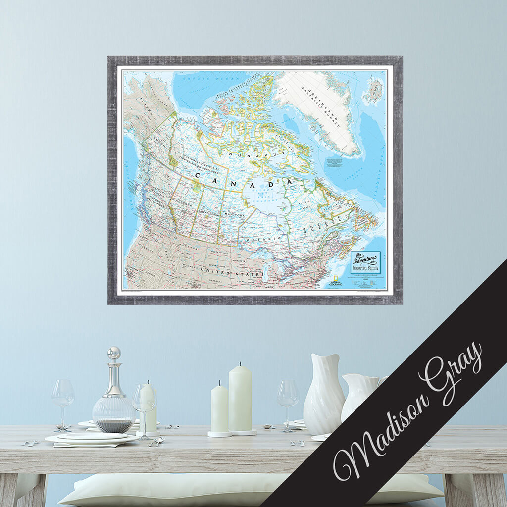 Canvas - Classic Canada Travel Map with Pins