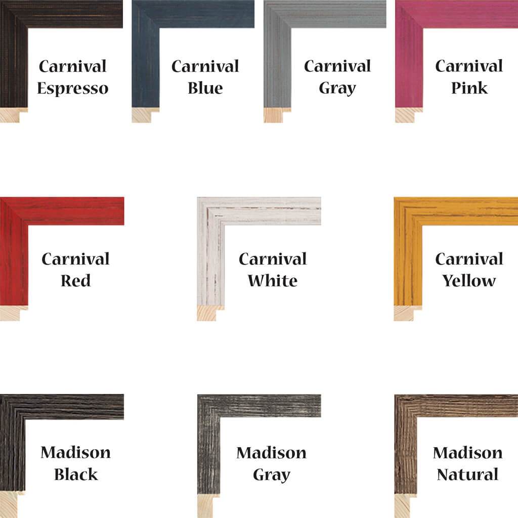 Frame Options for Custom Canvas Map Print Art