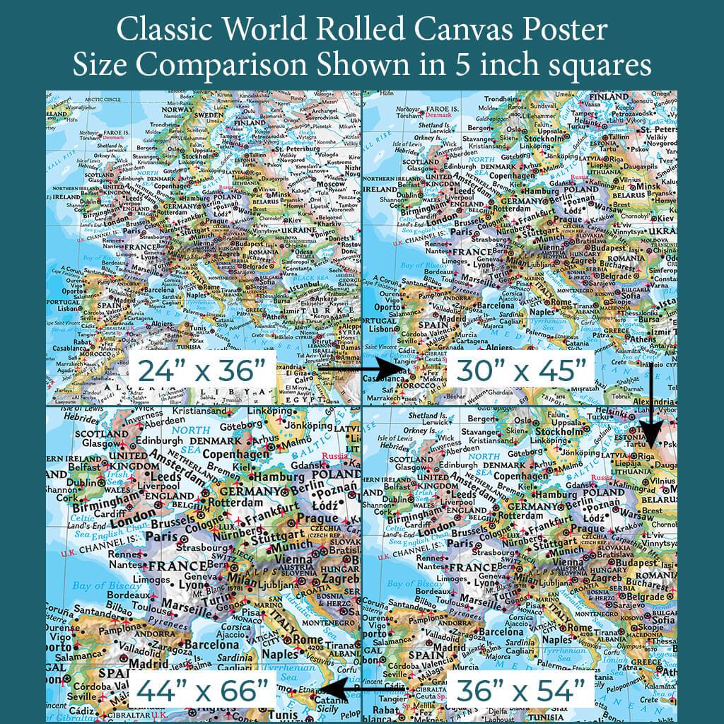 Font Size Comparison on 4 Poster Sizes