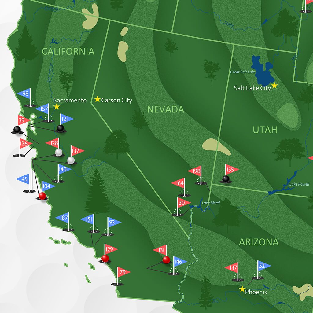 Close up of West Coast Golf Courses