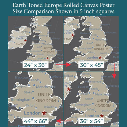 Font Size Comparison on 4 Poster Sizes