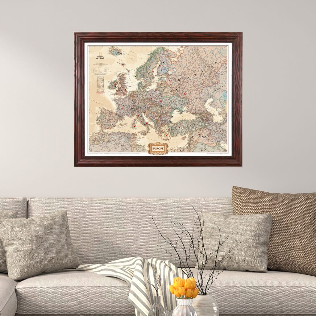 Executive Europe Push Pin Map | Push Pin Travel Map of Europe – Push ...