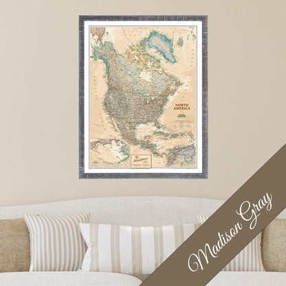 Canvas - Executive North America Travel Map with Pins