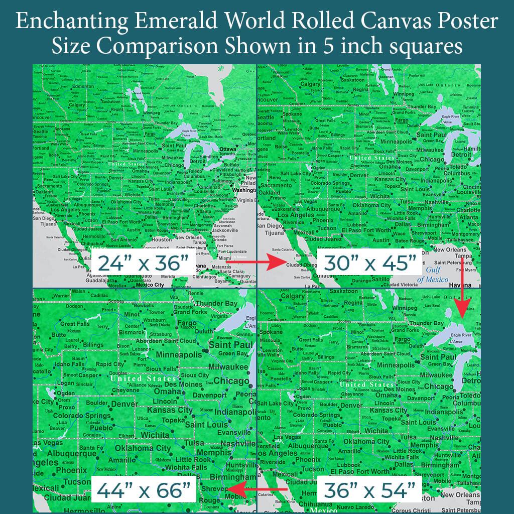 Font Size Comparison of US on 4 Poster Sizes