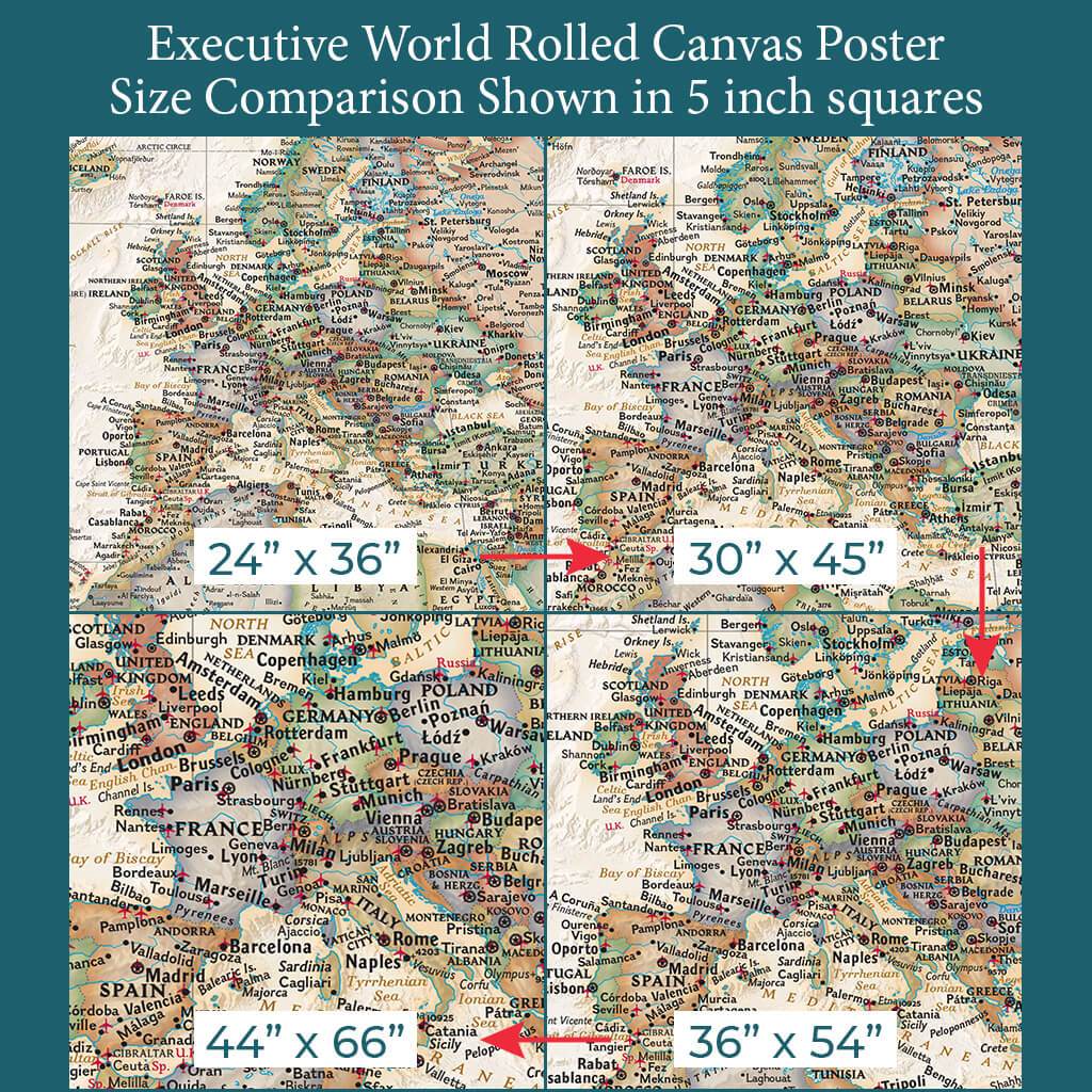 Font Size Comparison on 4 Poster Sizes