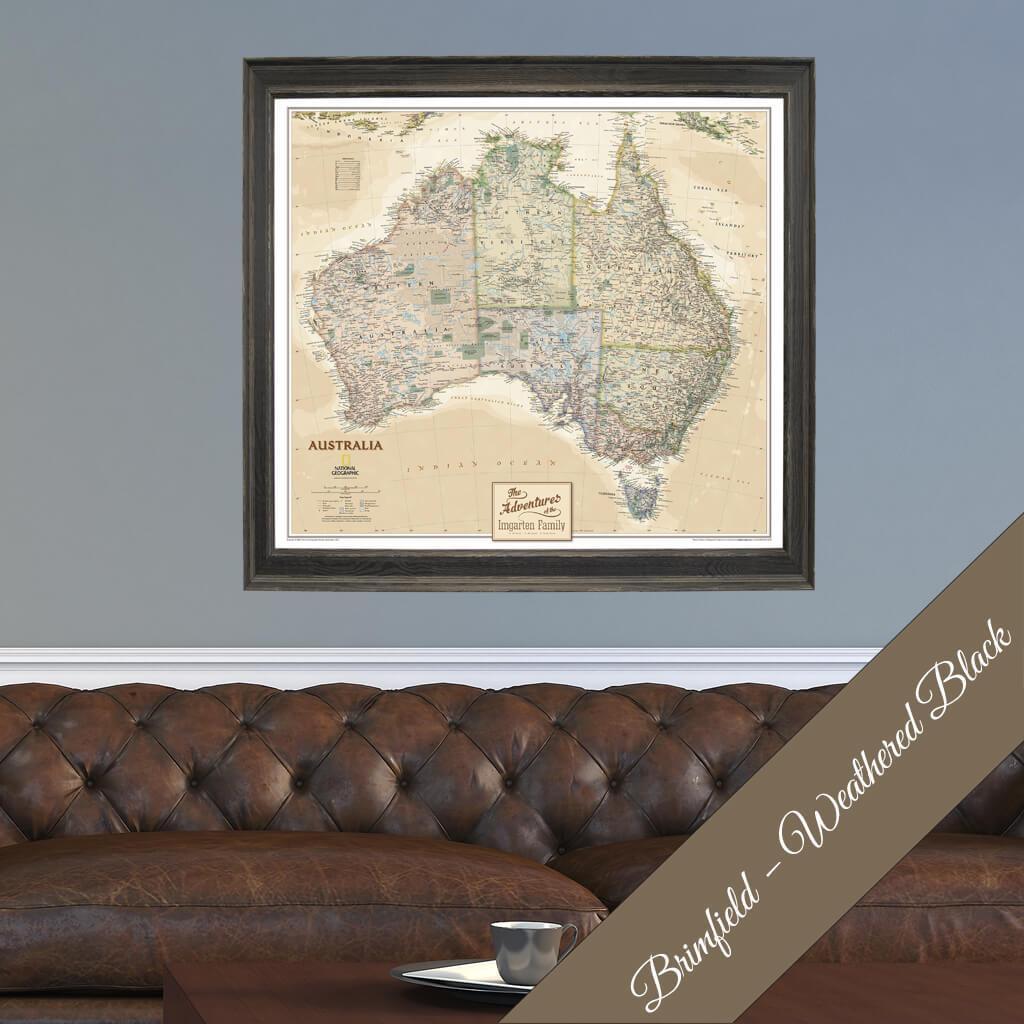 Canvas - Executive Australia Travel Map with Pins