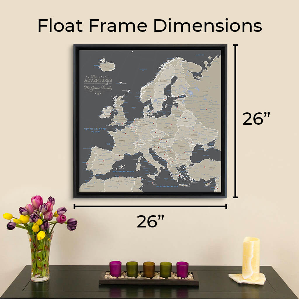 Finished Outer Dimensions with Optional Float Frames