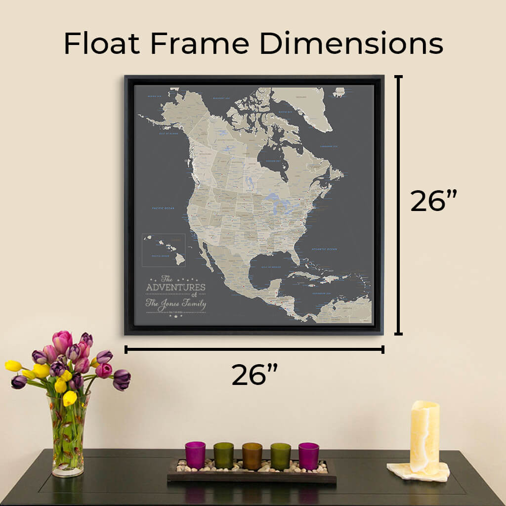 Finished Outer Dimensions with Optional Float Frame