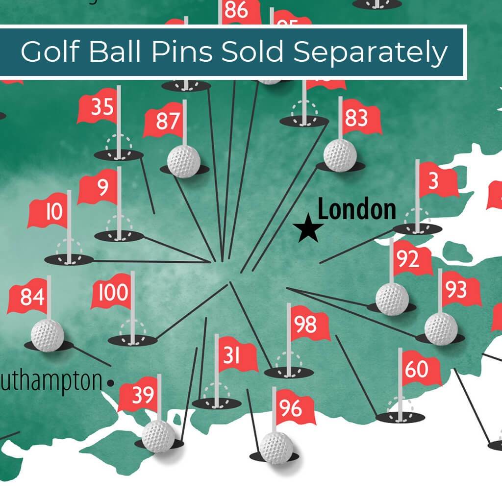Unique Golf Ball Shaped Metal Push Pins - Sold Separately