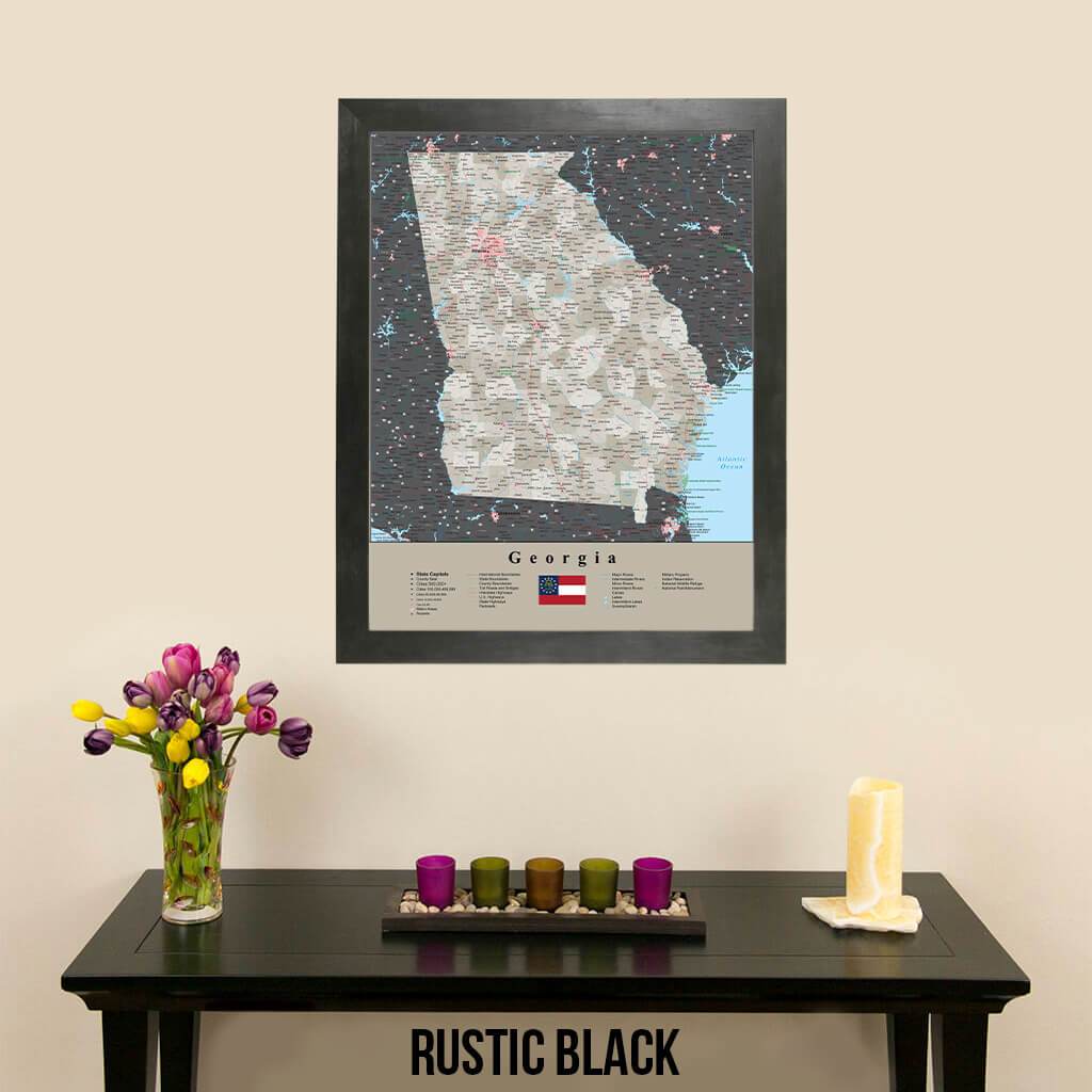 Georgia map art FRAMED, available in several factory colors and sizes, Georgia art print, Georgia map print, Georgia decor