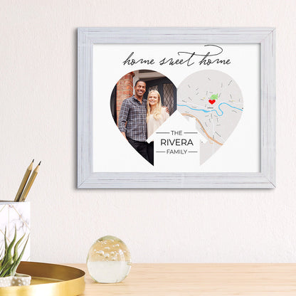 Home Sweet Home Canvas Art Print in Carnival White Frame