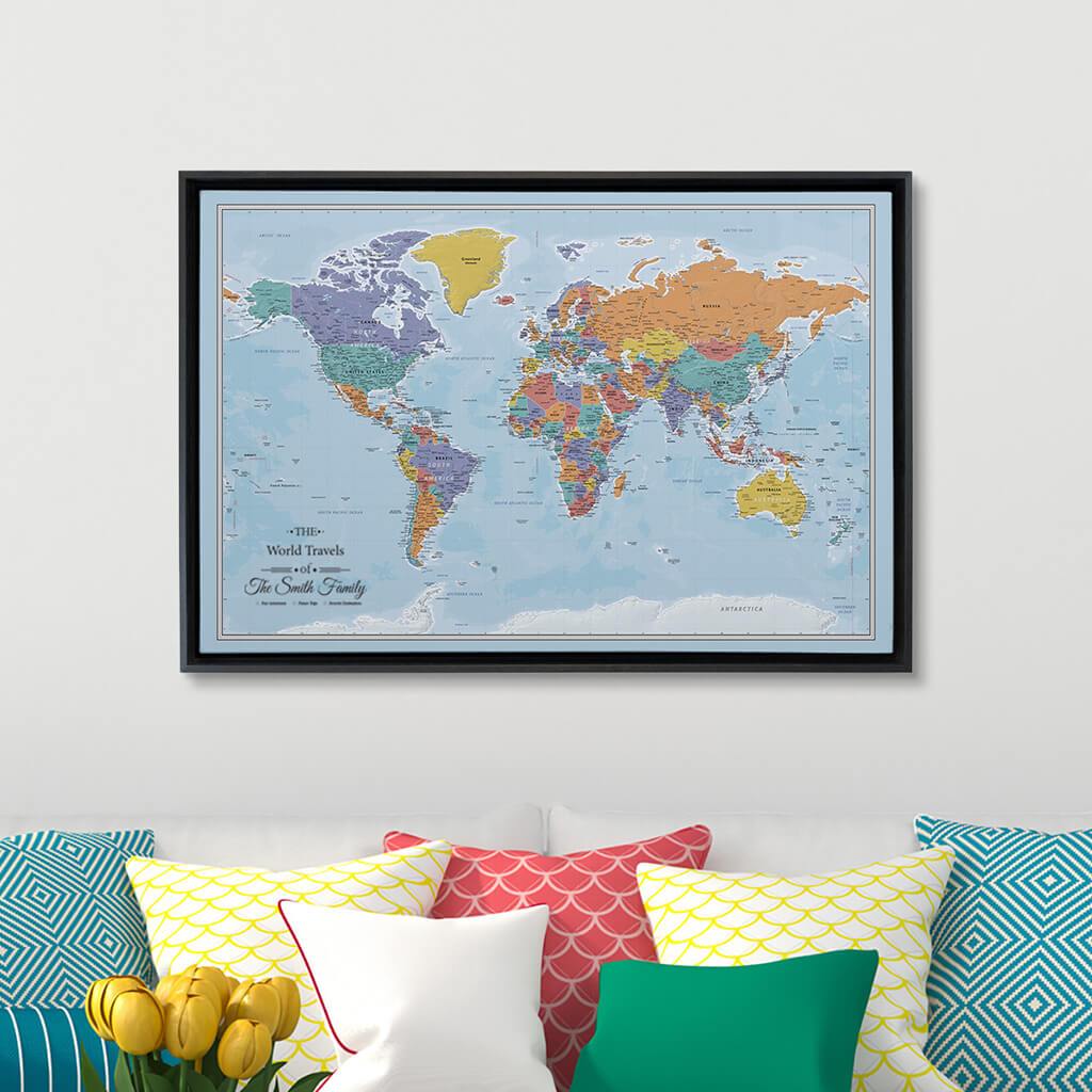 Travel map Poster with pins - Word travel on sale map pinboard - Personalized world map | Pin Adventure map