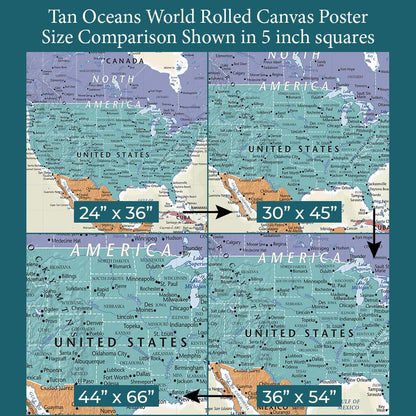 Font Size Comparison of US on 4 Poster Sizes