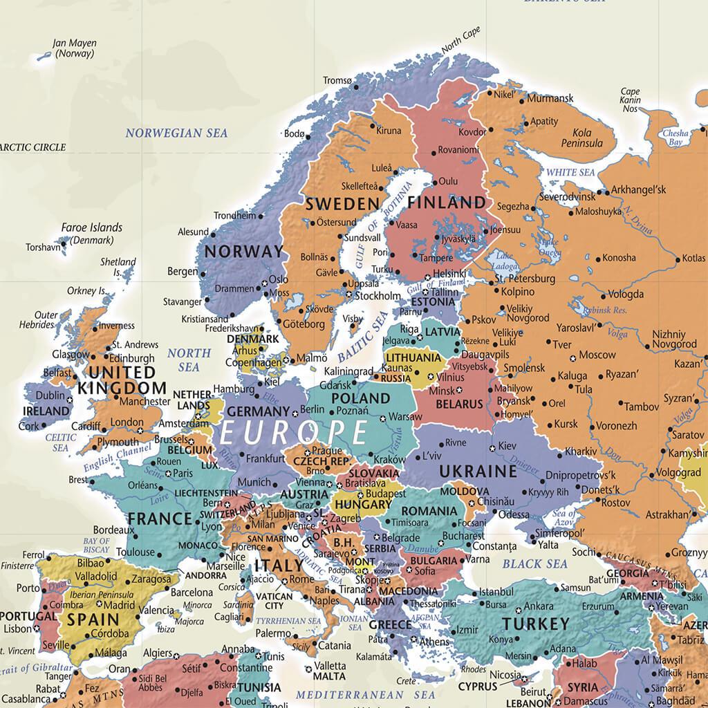 Closeup of Europe