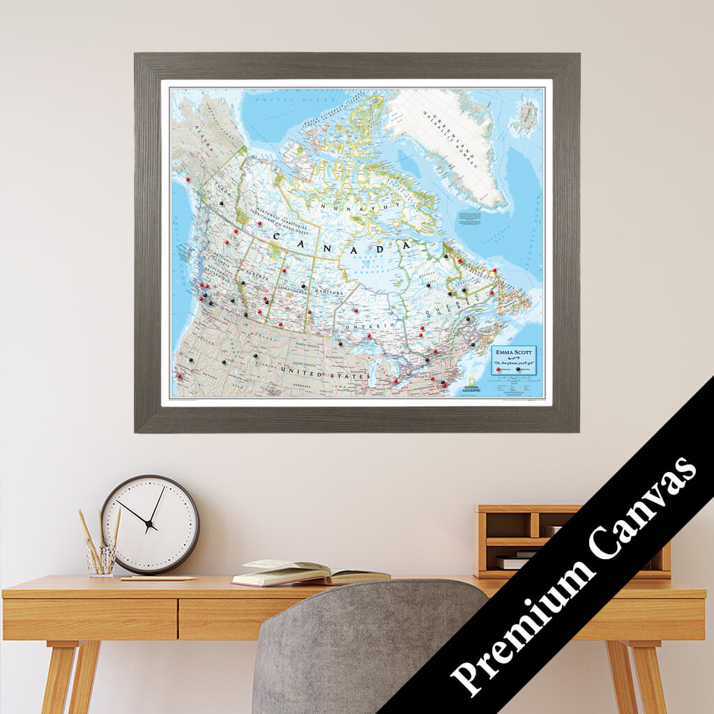 Canvas Classic Canada Push Pin Travel Map