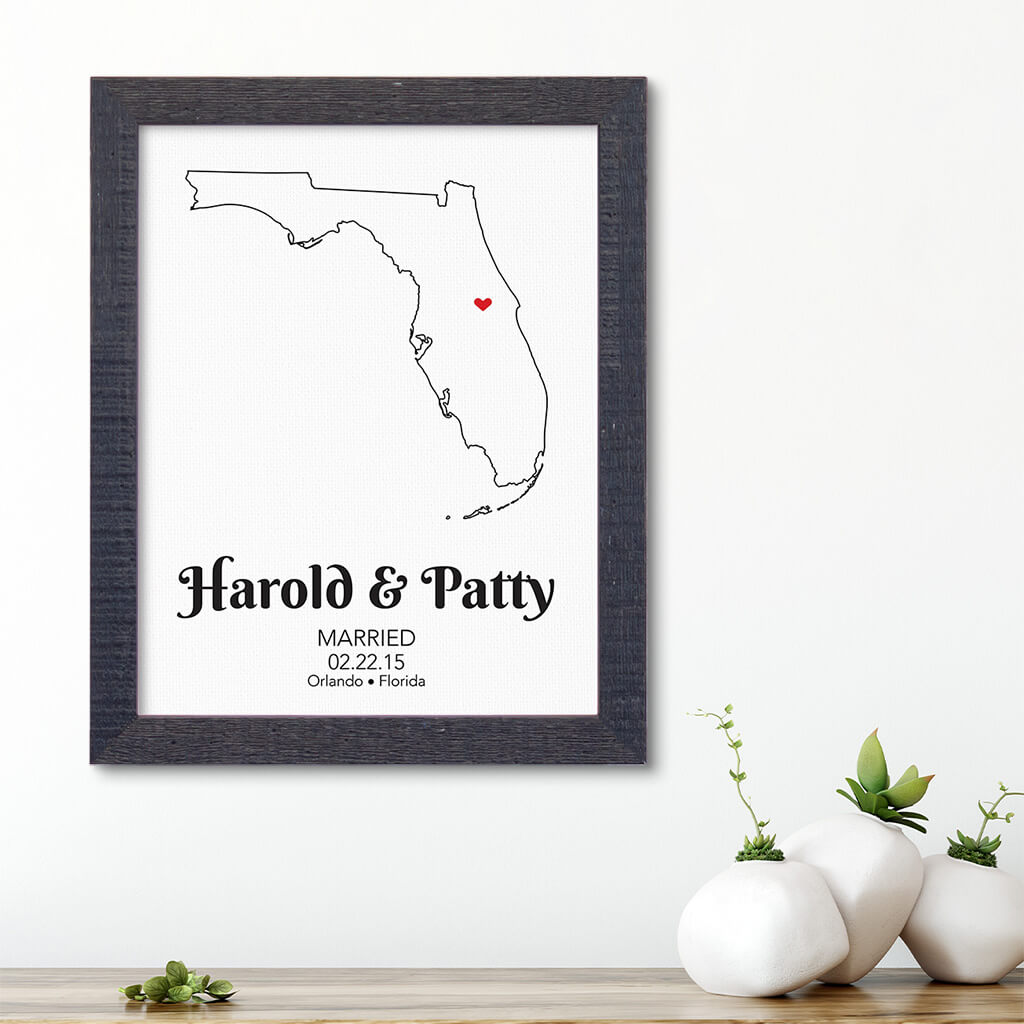Florida State Map Art - Custom Canvas Prints