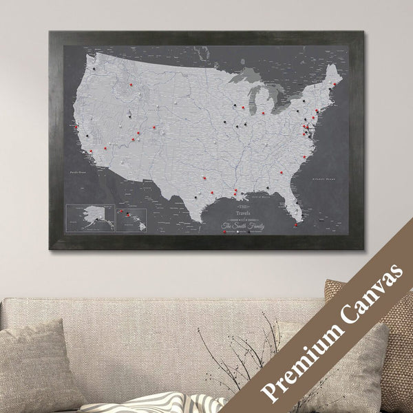 Stormy Dreams Canvas Pin Map | US Travel Map with Pins - Push Pin ...