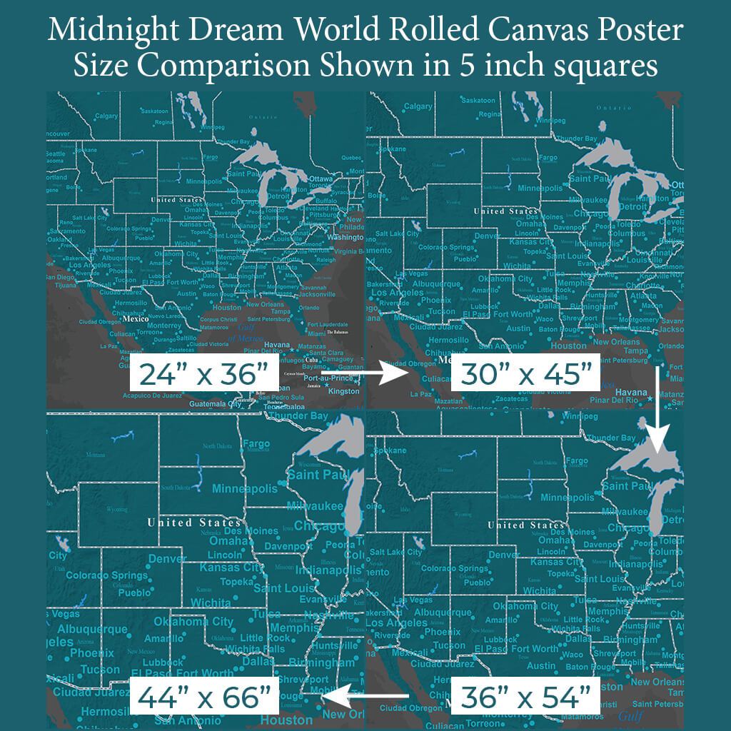 Font Size Comparison on 4 Poster Sizes