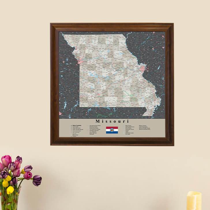 Earth Toned Missouri State Map main picture