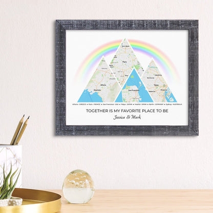 Mountain Map Art Option 3 in Madison Gray Frame