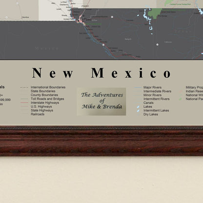 Earth Toned New Mexico Framed Travel Map plaque location