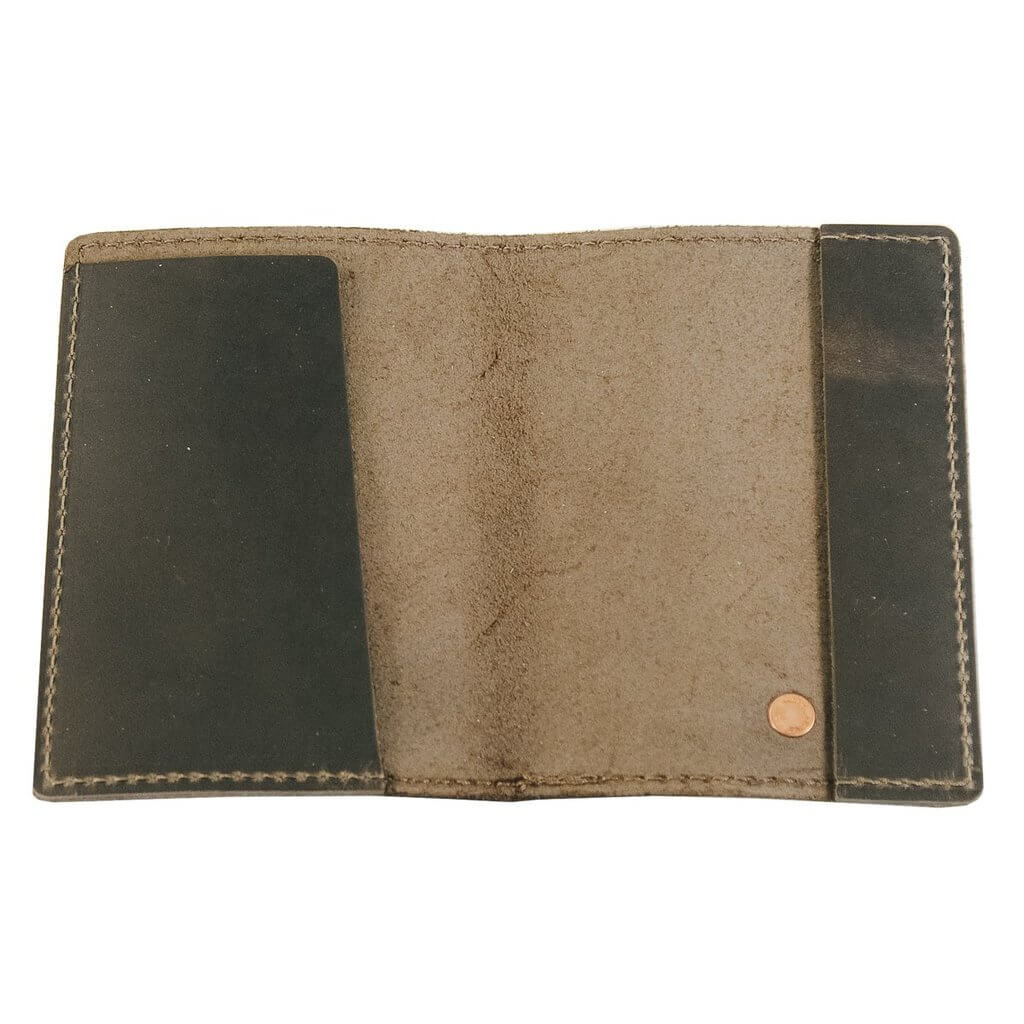 Charcoal Passport Holder Open