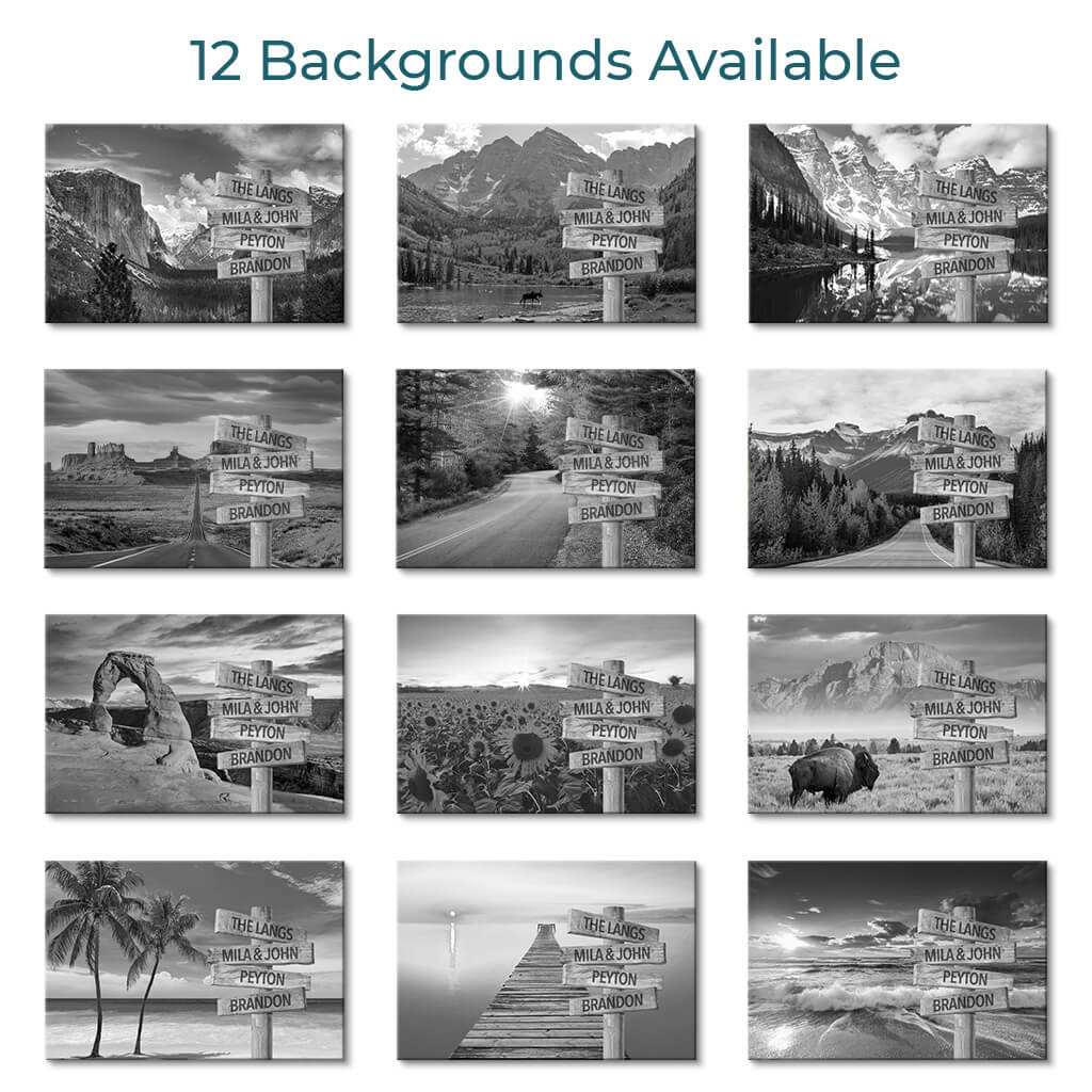 12 Photo Backgrounds Available - Black and White