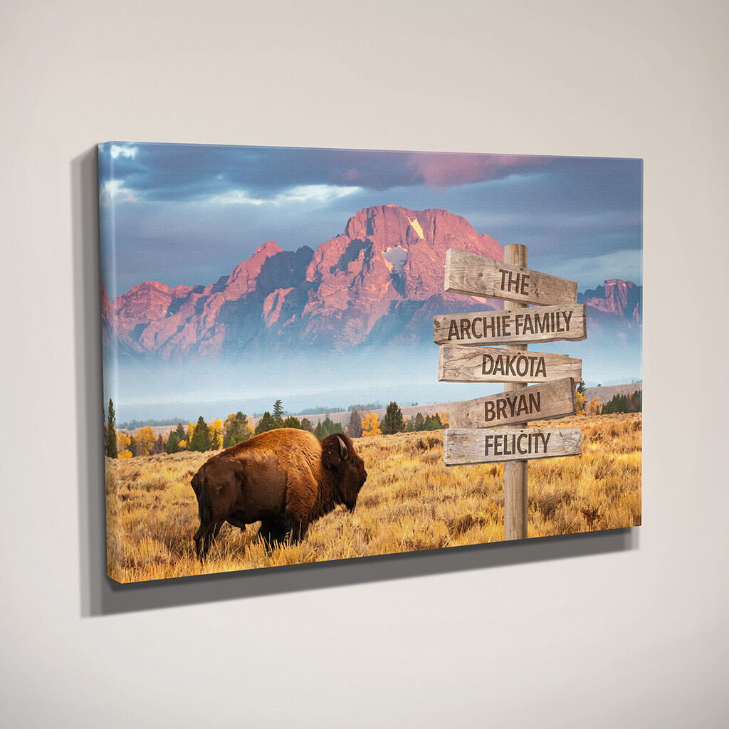 Side view of Bison Sign Art