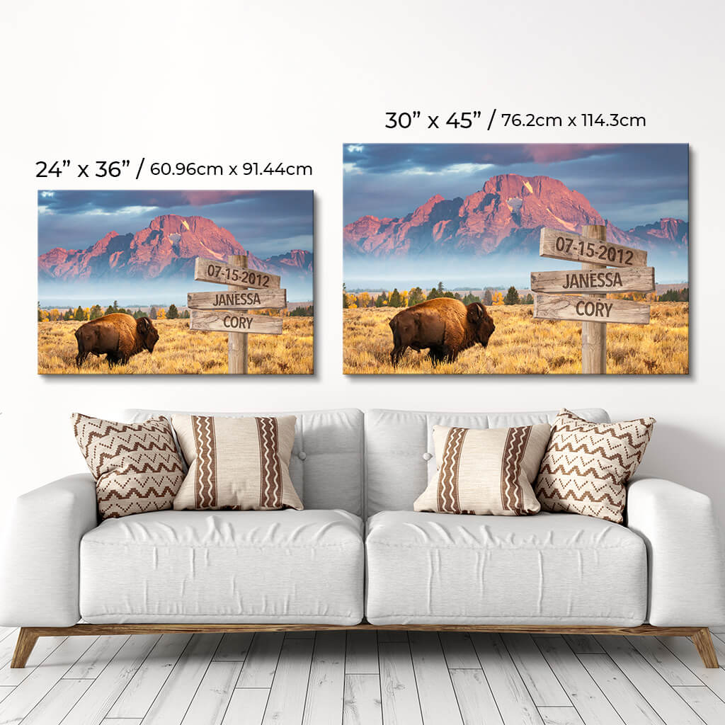 Bison Sign Art - Size comparison