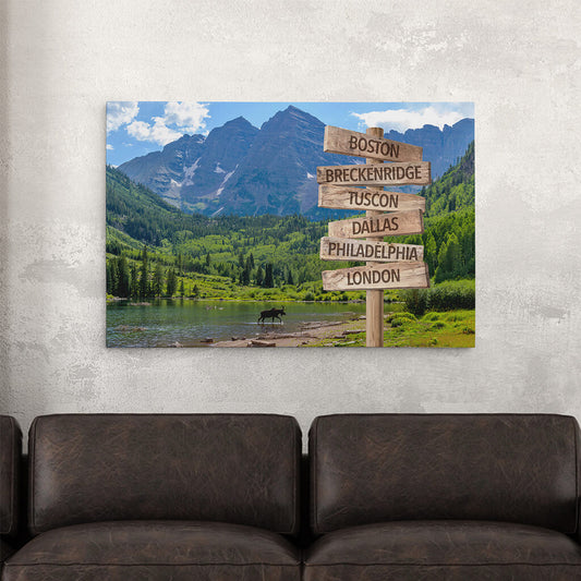 Maroon Bells Sign Art - 24x36 color