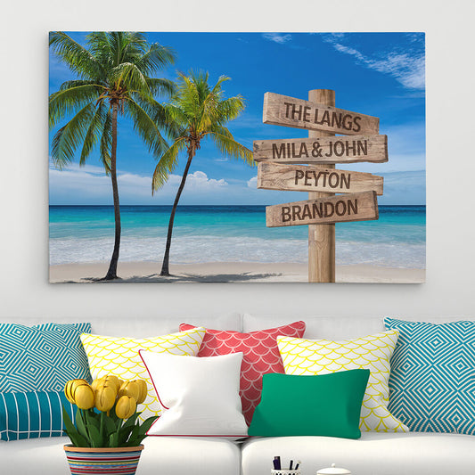 Ocean Palm Trees Sign Art - 30x45 - color