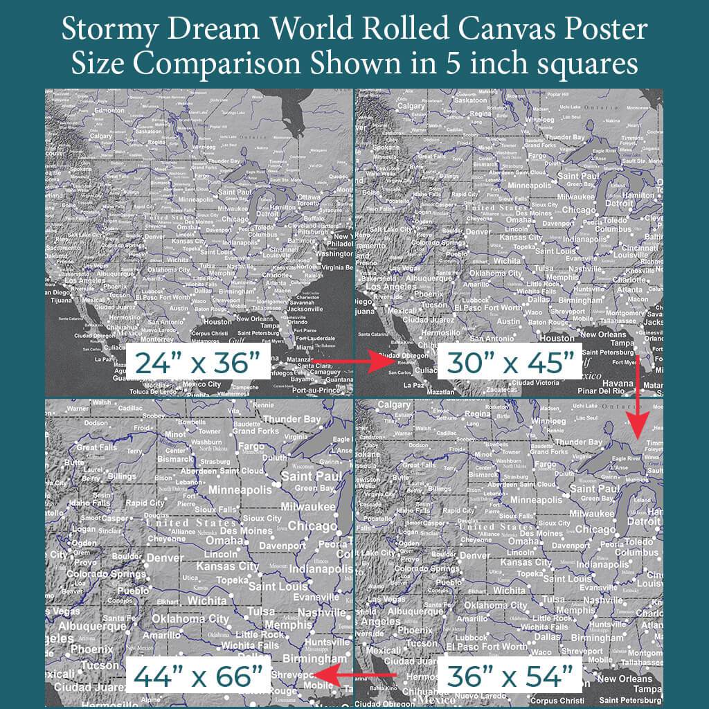 Font Size Comparison of US on 4 Poster Sizes