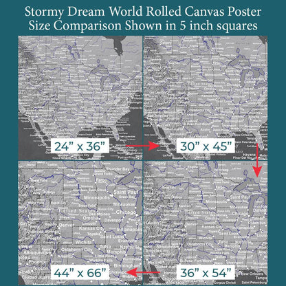 Font Size Comparison of US on 4 Poster Sizes